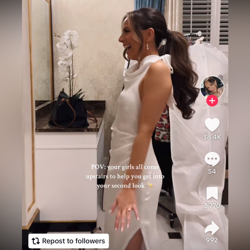 Satin wedding / reception dress
